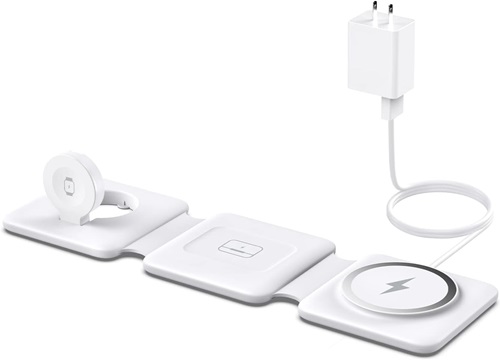 Budget Travel Accessories You Can Find on Amazon-3 in 1 Foldable Magnetic Wireless Charger Dock